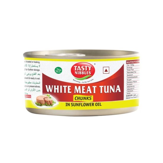 TN.WHITE MEAT TUNA CHUNKS IN SUNFLOWER OIL (TIN) 48 X 185 GM
