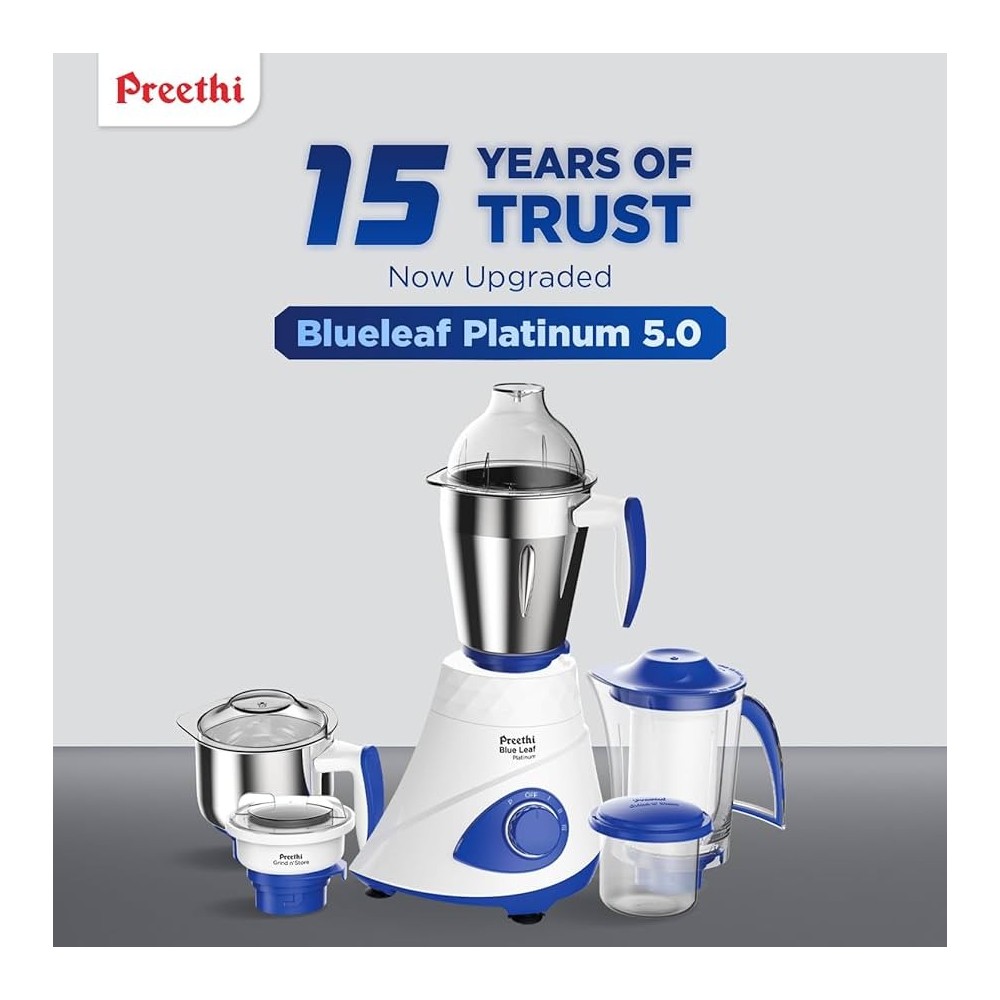 PREETHI MIXI - BLUE LEAF PLATINUM - 4 JAR