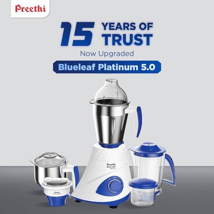PREETHI MIXI - BLUE LEAF PLATINUM - 4 JAR