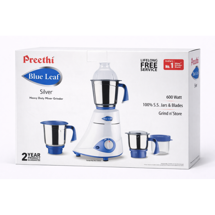 PREETHI MIXI - SILVER - 3 JAR 600W